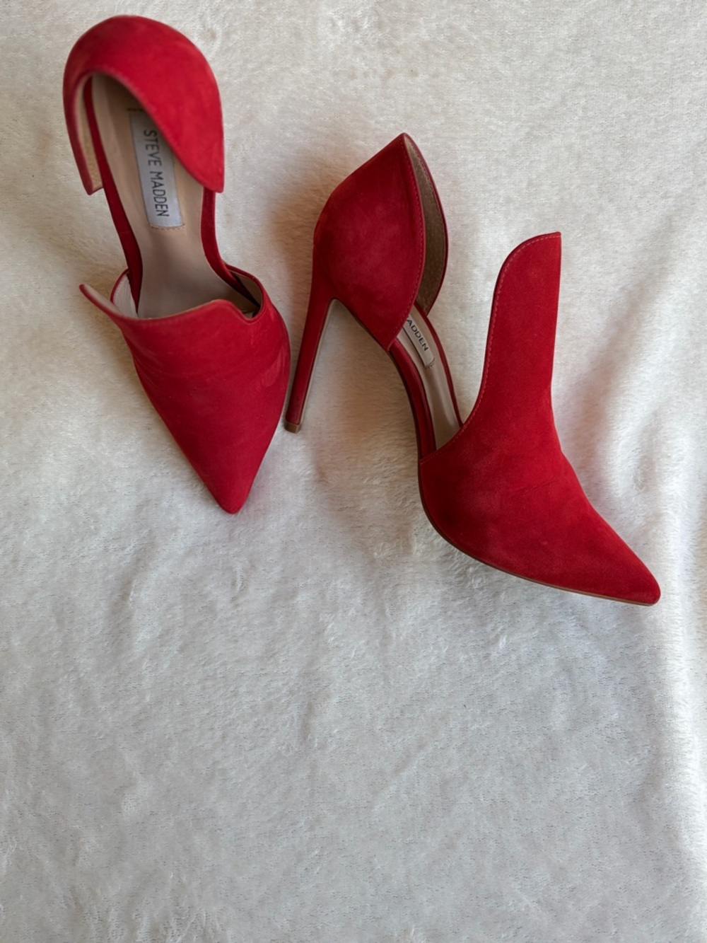 Steve Madden Dolly Red Leather Pointed Toe Stiletto Pumps Women's Size 8.5 M